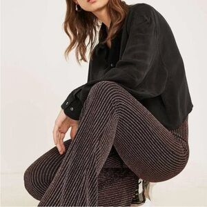 URBAN OUTFITTERS UO Sparkly Metallic Flare Pant Black Pants